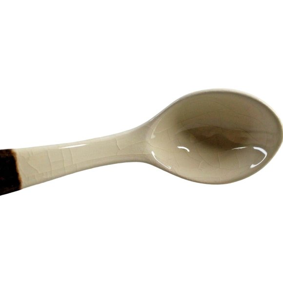 Vintage Hand Painted MCM Ceramic Mushroom Sugar Bowl Lid Matching Spoon Set - Picture 10 of 10